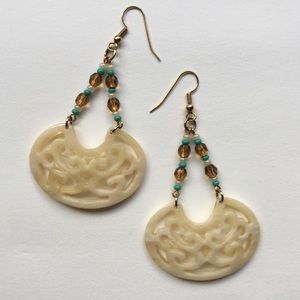 Acrylic and Turquoise Shell Earrings